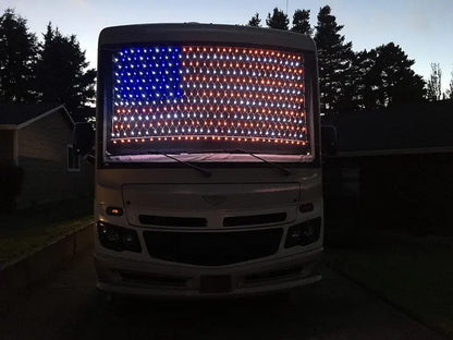 Upgraded Super Bright American Flag Lights Decoration, 420LED Outdoor Waterproof Led Flag Net Light Ornaments of the United States for July 4Th, Memory Day, Independence Day, National Day, Veterans Day