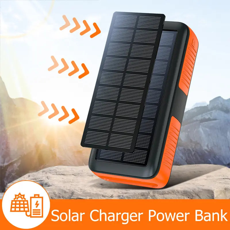 63200Mah Solar Power Bank Manual Power 15W Fast Charging Power Bank for All Mobile Devices Three Inputs Solar Portable Charger Manual Power Generation with Dual Flashlights, Carabiner ,LED Light All Mobile Devices Accessories Phone,Clip,Handy,Smartphone